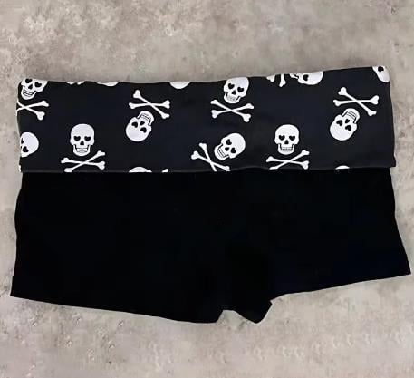 Comerț exterior european 2025 primăvara nouă Spice Girls slim-fit casual pantaloni scurți pentru femei craniu gotic la modă pantaloni scurți casual