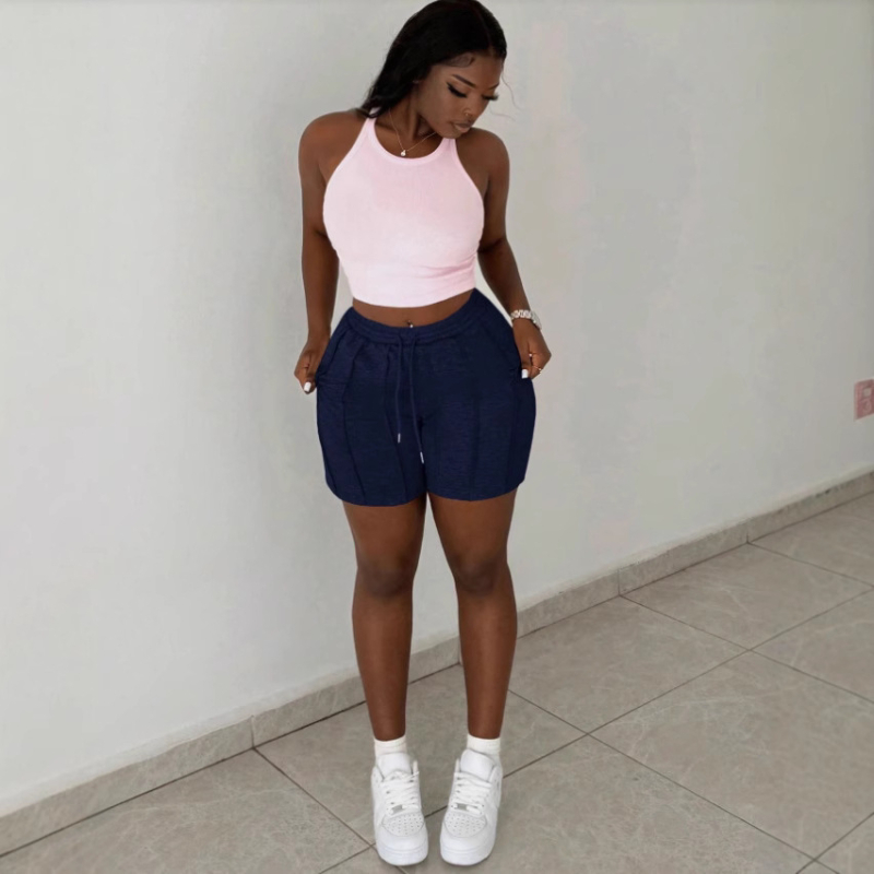 Дамско облекло за жени с големи размери, трансгранично европейско и американско облекло, Amazon AliExpress, ново лято, едноцветно, ежедневие, с връзки