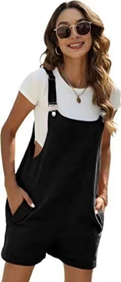 Modă europeană și americană în stoc, pantaloni scurți fără mâneci, ajustabili, pentru timpul liber, în aer liber, cu bretele largi, din bumbac și in