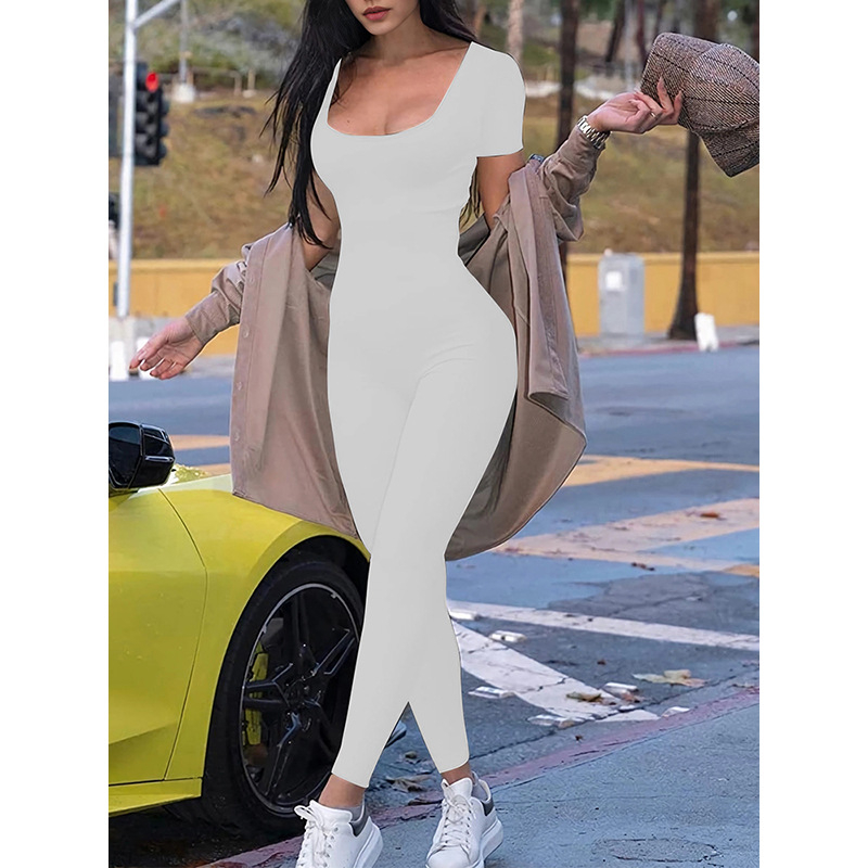 Amazon 2025 jar a leto nové zahraničné obchodné európske a americké dámske módne sexy krátke rukávy slim hip nohavice