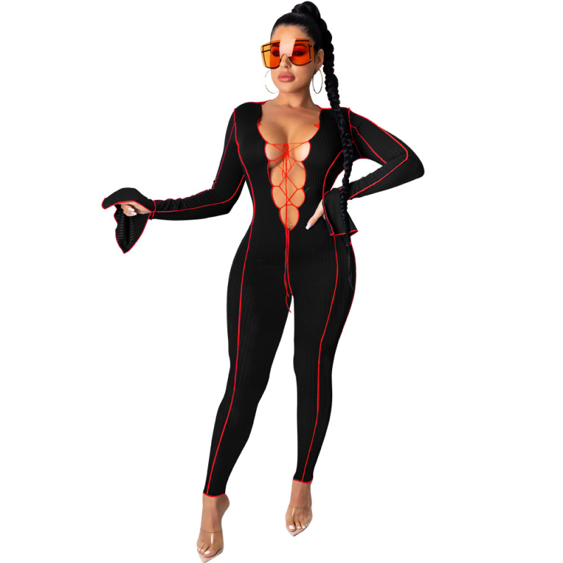 W234 nezávislá stanica cezhraničné dámske oblečenie explózie európska a americká móda sexy popruhový overal s rohovinovými rukávmi nočné oblečenie