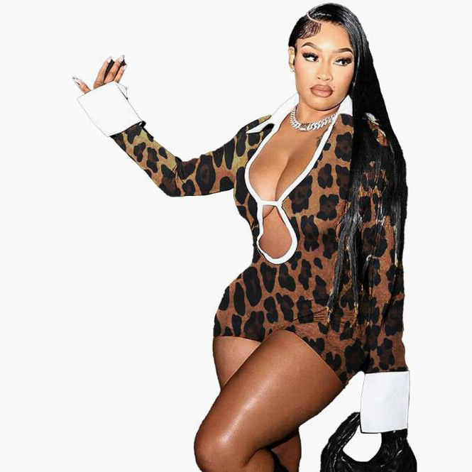 D9724 Amazon Europa și Statele Unite, cel mai bine vândut salopetă pentru femei la modă, sexy, cu rever, gol, spate, contrastant de culoare, slim