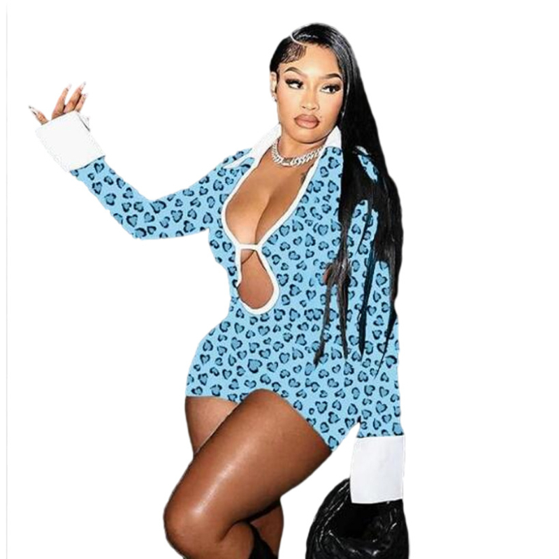 D9724 Amazon Europa și Statele Unite, cel mai bine vândut salopetă pentru femei la modă, sexy, cu rever, gol, spate, contrastant de culoare, slim