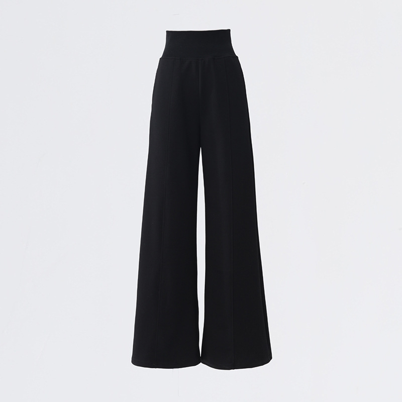 Amerikietiško stiliaus „Spice Girl“ plačių klešnių moteriškos rudens ir žiemos tiesaus klešnės su aukštu liemeniu, priglundančios, laisvalaikio stiliaus kelnės