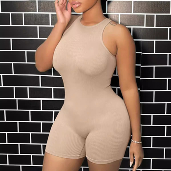 D2183 cezhraničný európsky a americký Amazon nový jarný a letný vysoko elastický jednofarebný pohodlný overal s malými jamkami