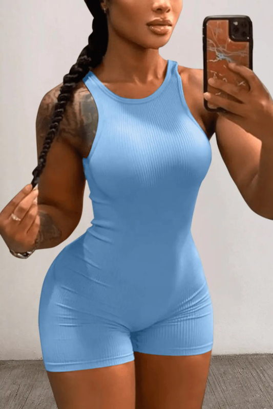 D2183 cezhraničný európsky a americký Amazon nový jarný a letný vysoko elastický jednofarebný pohodlný overal s malými jamkami