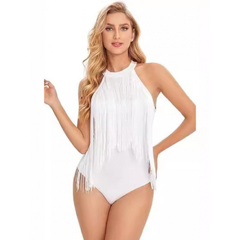 Europietiškas ir amerikietiškas tarpvalstybinis margintas kutais maudymosi kostiumėlis be rankovių, liemenė su kutais, seksualus maudymosi kostiumėlis atvirais pečiais