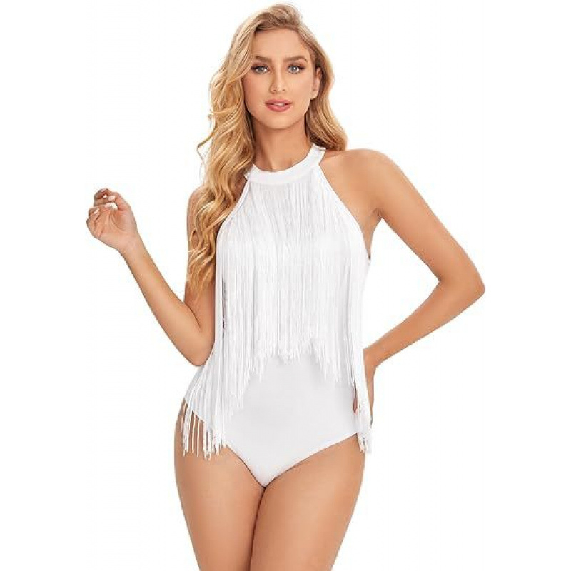 Europietiškas ir amerikietiškas tarpvalstybinis margintas kutais maudymosi kostiumėlis be rankovių, liemenė su kutais, seksualus maudymosi kostiumėlis atvirais pečiais