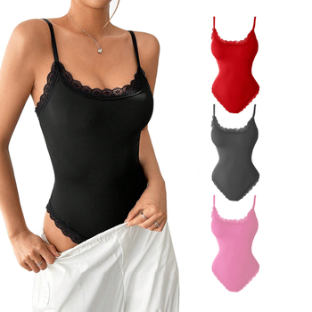 Σέξι γυναικείο τοπ με τιράντες για διασυνοριακή Ευρώπη και Ηνωμένες Πολιτείες, νέα τριγωνική ολόσωμη φόρμα με δαντέλα, για την άνοιξη και το καλοκαίρι του 2024