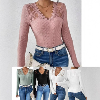 2025 m. tarpvalstybinė Europa ir Amerika, „Amazon“ nėriniuotos tuščiavidurės seksualios moteriškos ilgomis rankovėmis, nėriniuotos žakardo megztos ilgomis rankovėmis, didmeninė prekyba