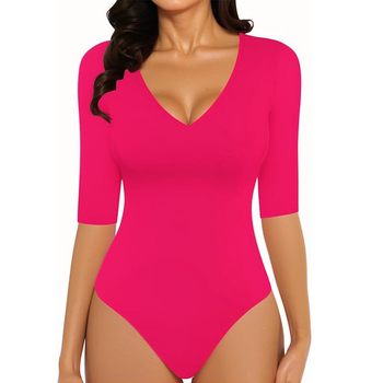 Διασυνοριακό Amazon ebay νέα καυτή προσφορά Γυναικείο πουκάμισο με V λαιμόκοψη Ευρωπαϊκή και αμερικανική σέξι λεπτή ολόσωμη φόρμα με πέντε τέταρτα μανίκια