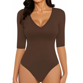 Διασυνοριακό Amazon ebay νέα καυτή προσφορά Γυναικείο πουκάμισο με V λαιμόκοψη Ευρωπαϊκή και αμερικανική σέξι λεπτή ολόσωμη φόρμα με πέντε τέταρτα μανίκια