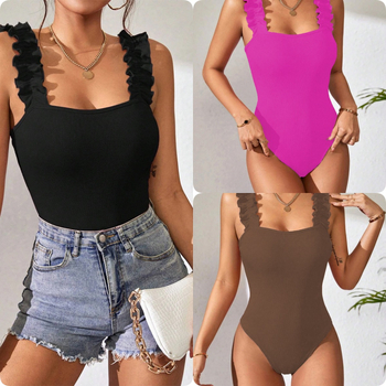 Uus seksikas Euroopa ja Ameerika AliExpressi naiste ühes tükis bikiinid trendikas ühes tükis ujumistrikoo välimine ühevärviline mood