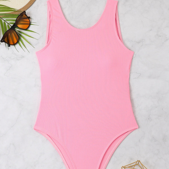 2024. aasta Euroopa ja Ameerika väliskaubanduse uus ühevärviline seksikas ühes tükis ujumistrikoo Amazon AliExpressi seljata õõnes pühadeujumistrikoo