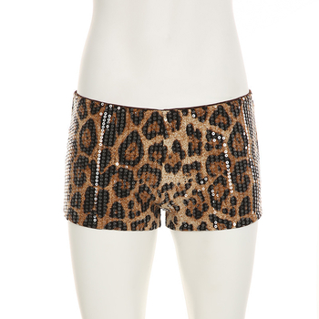 Χειμερινή Νέα Μοναδική Γλυκιά και Καυτή Ολόσωμη Φόρμα με Τιράντες και Γυαλιστερό Λεοπάρ Στάμπα, με Γλυκό και Στενή Σφενδάμα και Χάντρες στο Στήθος σε Γιακά U, Χάντρες στο Στήθος ... Στενή και Κοντή, Χαλαρή