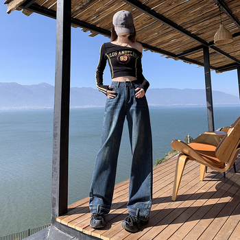 Pantaloni scurți de damă cu model larg, stil Young Orange#, stiluri de blugi cu picior larg, stiluri de slăbire, stiluri de modă, pantaloni all-match