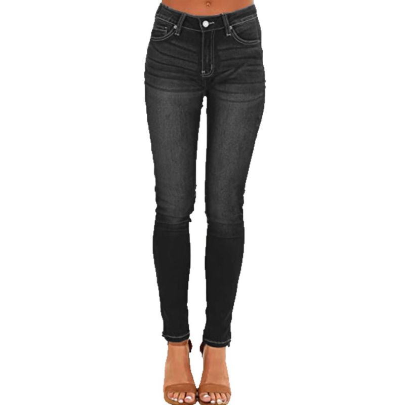 Naiste Euroopa ja Ameerika piiriülesed teksad, kõrge venivusega, tiheda lõikega, õhukesed valged teksariidest kärbitud püksid, kõrge vöökohaga, pestud vabaaja