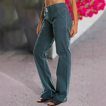 Nove ženske traperice s dvostrukim gumbima i prekograničnim hlačama, ravne, modne