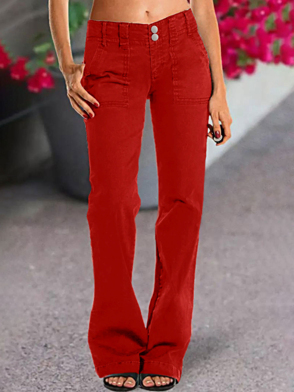 Nove ženske traperice s dvostrukim gumbima i prekograničnim hlačama, ravne, modne