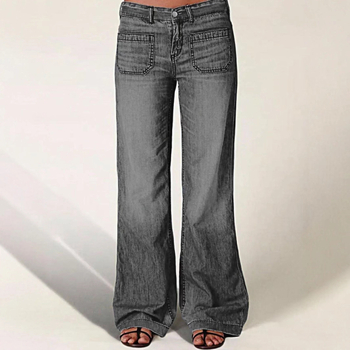 Femei moda comerț exterior retro european și american denim pantaloni casual drepte blugi noi