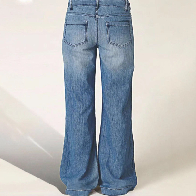 Femei moda comerț exterior retro european și american denim pantaloni casual drepte blugi noi