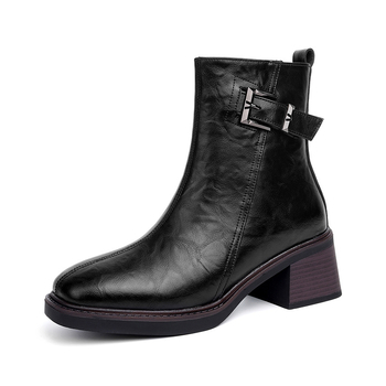 Pohodlné nové jesenné a zimné členkové čižmy, retro martinské čižmy s hrubou podrážkou a vysokým podpätkom, módne členkové čižmy s hrubým podpätkom pre ženy