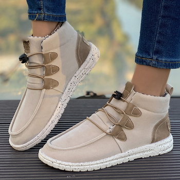 Dámske semišové bavlnené čižmy s krátkymi rukávmi, nové elastické martinské čižmy, plus size bavlnené topánky, vysoké látkové ležérne topánky