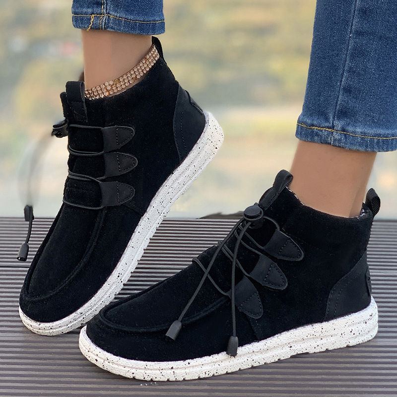 Dámske semišové bavlnené čižmy s krátkymi rukávmi, nové elastické martinské čižmy, plus size bavlnené topánky, vysoké látkové ležérne topánky