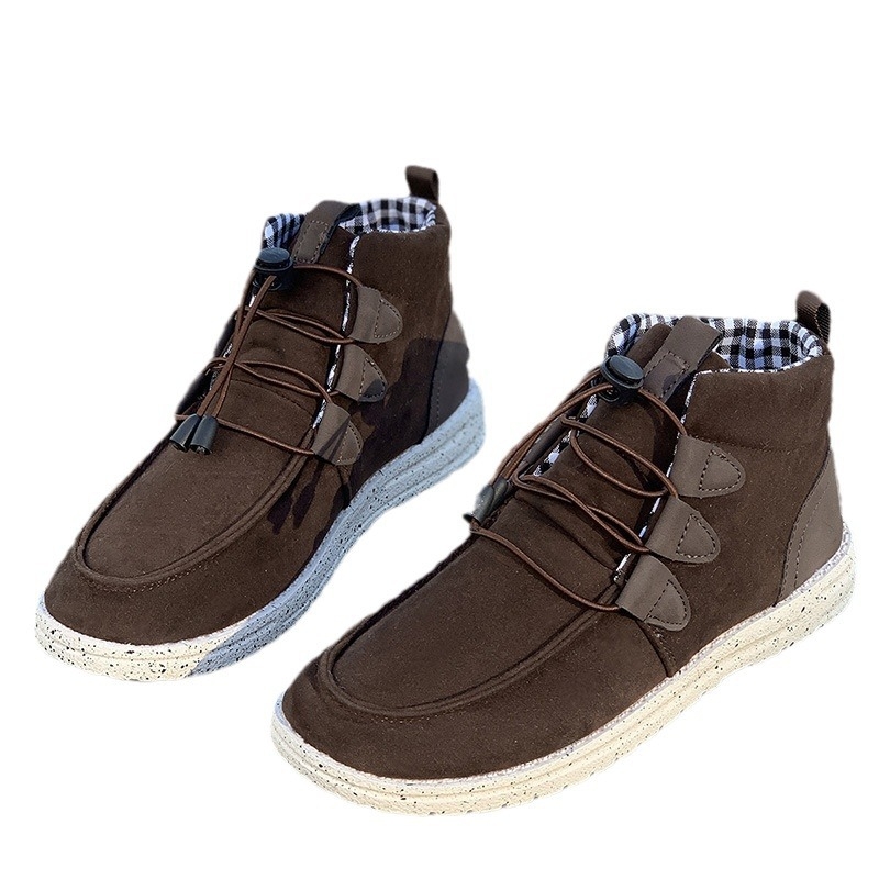 Dámske semišové bavlnené čižmy s krátkymi rukávmi, nové elastické martinské čižmy, plus size bavlnené topánky, vysoké látkové ležérne topánky