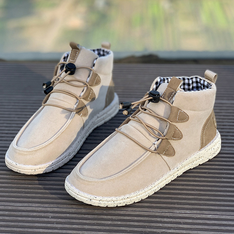 Dámske semišové bavlnené čižmy s krátkymi rukávmi, nové elastické martinské čižmy, plus size bavlnené topánky, vysoké látkové ležérne topánky