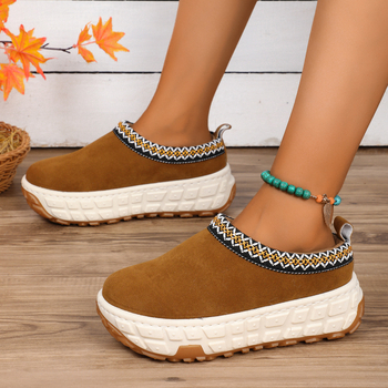 Γυναικείες χειμερινές μπότες εξωτερικού εμπορίου για το 2024, νέες, με βελούδινη επένδυση, ζεστή χοντρή σόλα, κάλυμμα φτέρνας, κλειστά δάχτυλα, κοντές γούνινες μπότες, βαμβακερά παπούτσια