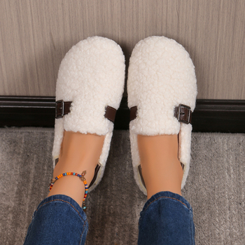 Διασυνοριακά, σε πωλήσεις, παπούτσια από μαλλί αρνιού με μαλακή σόλα από βαμβάκι, με επένδυση fleece, ζεστά, παχιά, slip-on παπούτσια, μοντέρνα βαμβακερά παπούτσια Mao Mao Shoes