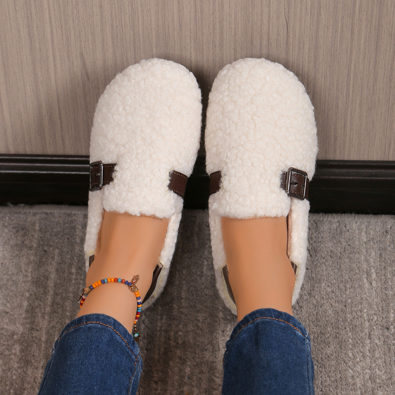 Pantofi transfrontalieri cu talpă moale din lână de miel, vânzare fierbinte, pantofi cu căptușeală din fleece, îngroșați și caldi, pantofi fără slip, pantofi la modă din bumbac, pantofi Mao Mao