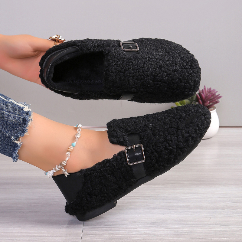 Pantofi transfrontalieri cu talpă moale din lână de miel, vânzare fierbinte, pantofi cu căptușeală din fleece, îngroșați și caldi, pantofi fără slip, pantofi la modă din bumbac, pantofi Mao Mao