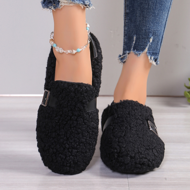Pantofi transfrontalieri cu talpă moale din lână de miel, vânzare fierbinte, pantofi cu căptușeală din fleece, îngroșați și caldi, pantofi fără slip, pantofi la modă din bumbac, pantofi Mao Mao