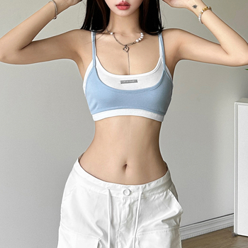 Διασυνοριακό καλοκαιρινό γιλέκο δύο τεμαχίων για γυναίκες, μονόχρωμο, στενό, μοντέρνο, street fashion, σε ευρωπαϊκά και αμερικανικά στυλ, σε διασυνοριακό στυλ 2024