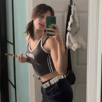 Νέο Ευρωπαϊκό και Αμερικανικό Γιλέκο Spice Girl με Στενή Γραμμή και Στάμπα σε Αντίθεση με Γράμματα από το Amazon του 2024, Μοντέρνο Casual Μπλούζα με Στάμπα και Αντίθεση