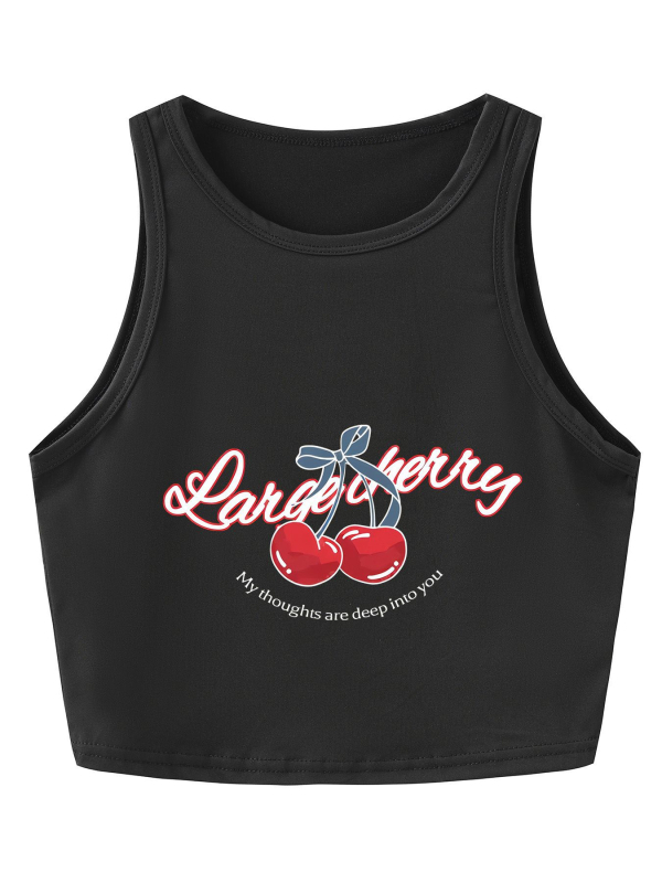 Qiduo Európsky a americký horúci štýl krátkeho topu Y2K cezhraničné leto nový okrúhly výstrih bez rukávov sladký a pikantný tielko v štýle Harajuku