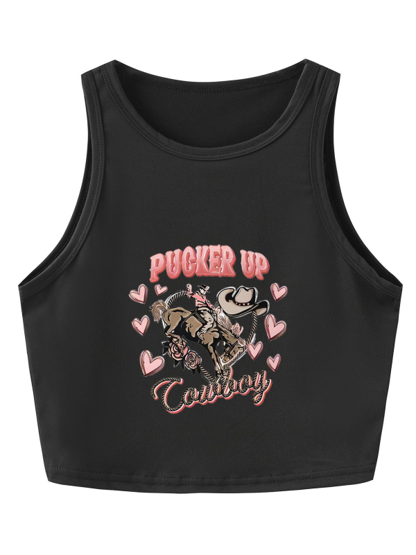 Qiduo Európsky a americký horúci štýl krátkeho topu Y2K cezhraničné leto nový okrúhly výstrih bez rukávov sladký a pikantný tielko v štýle Harajuku