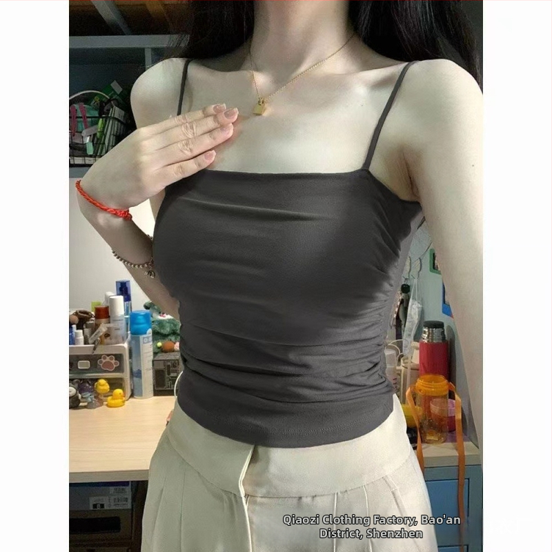 Aštuonių padėčių padažas yra sandėlyje „Spice Girl Pure Desire“ klostuotos moteriškos kelnaitės su plonu petnešėliu, saldaus ir seksualaus stiliaus be rankovių, mažo dydžio.