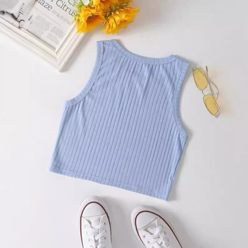 Διασυνοριακό ευρωπαϊκό και αμερικανικό στυλ 2023 άνοιξη νέο γυναικείο σέξι τυπωμένο χαλαρό ομφαλό γυναικείο γιλέκο χονδρικής