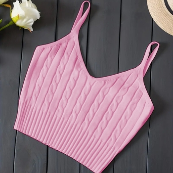 [Εκπτώσεις] Καλοκαιρινό Μονόχρωμο Αμάνικο Πλεκτό Φανελάκι Ντοπαμίνης 2025 για Γυναίκες, Δημοφιλές στην Ευρώπη και την Αμερική