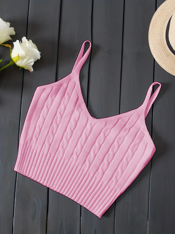 [Lichidare de stoc] Maiou tricotat cu dopamină, fără mâneci, de culoare uni, de vară 2025, pentru femei, popular în Europa și America