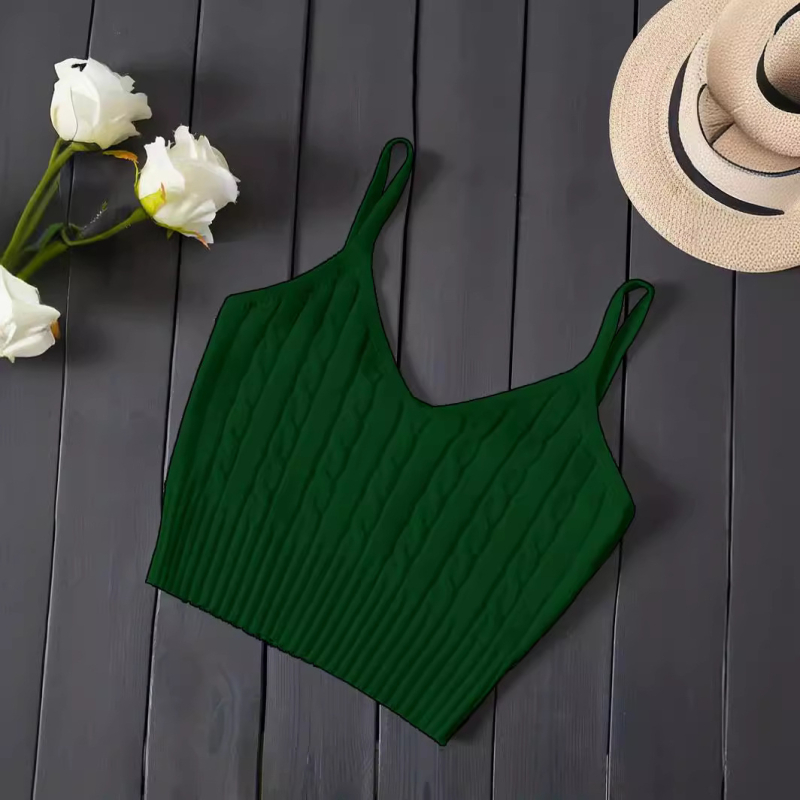 [Lichidare de stoc] Maiou tricotat cu dopamină, fără mâneci, de culoare uni, de vară 2025, pentru femei, popular în Europa și America