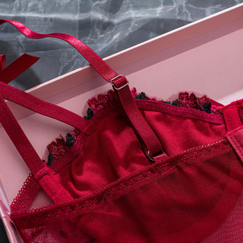 Cross-border Explosions Ατσάλινο Κορσέ Κέντημα Φλοράλ Φιόγκος Μικρό Σλιπ Ψαροκόκαλο Τρίστομο Ρυθμιζόμενο Κορσέ Φόρεμα στον Αφαλό