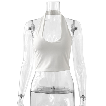 2024 Cezhraničné horúce dámske top s visiacim výstrihom, európske a americké sexy tričko s výstrihom do V a otvoreným chrbtom, spodným topom a pupkom