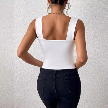 2024 Europa și Statele Unite comerț exterior transfrontalier nou camisol cu curea largă de umăr fără mâneci în formă de U top sexy subțire fată fierbinte
