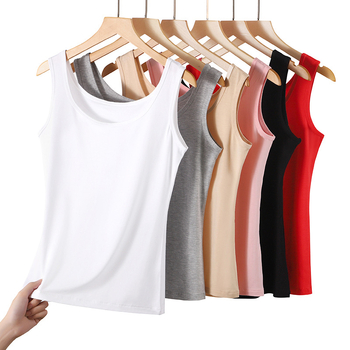 Vestă de primăvară și de vară din bumbac modal pentru femei, îmbrăcăminte exterioară all-match, sexy, fără mâneci, sport, camisol, tricou de bază pentru femei