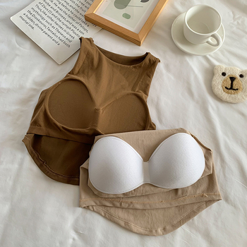 932 # ebakorrapärane Camisole naiste 2023 kevad- ja suvepluusi varrukateta lühikeste varrukatega puhasvärviline ülemine ja alumine särk Trbottommy