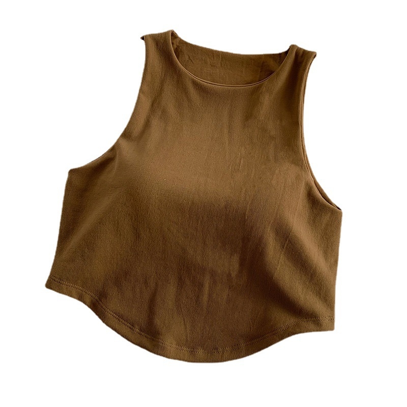 932 # ebakorrapärane Camisole naiste 2023 kevad- ja suvepluusi varrukateta lühikeste varrukatega puhasvärviline ülemine ja alumine särk Trbottommy
